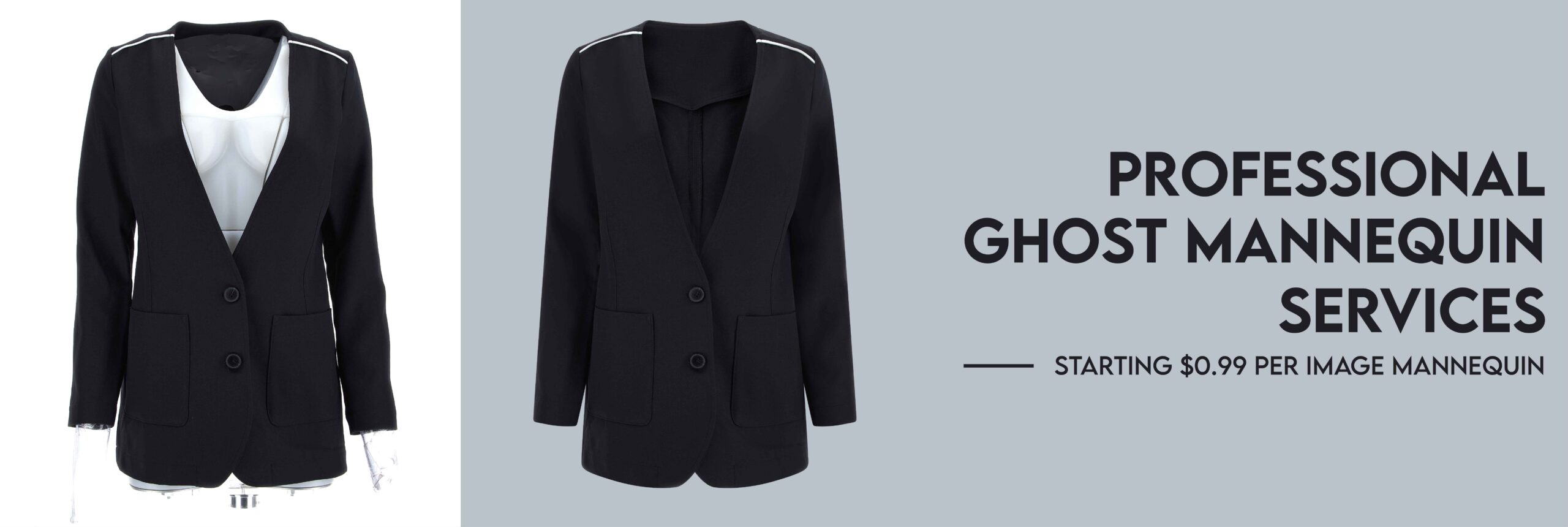 Ghost mannequin service example showing a professional and seamless apparel image.