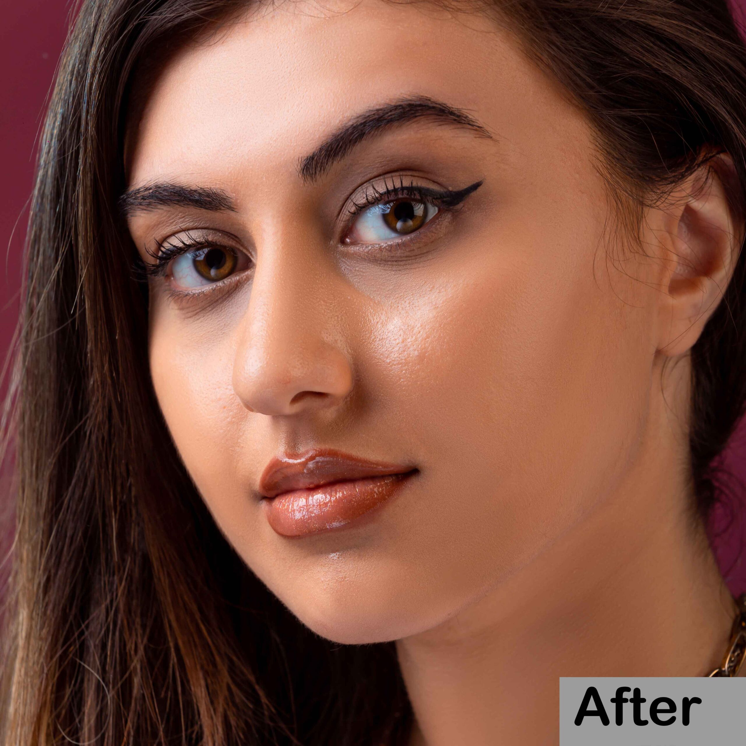 Example of basic photo retouching, enhancing image quality with fundamental editing techniques.