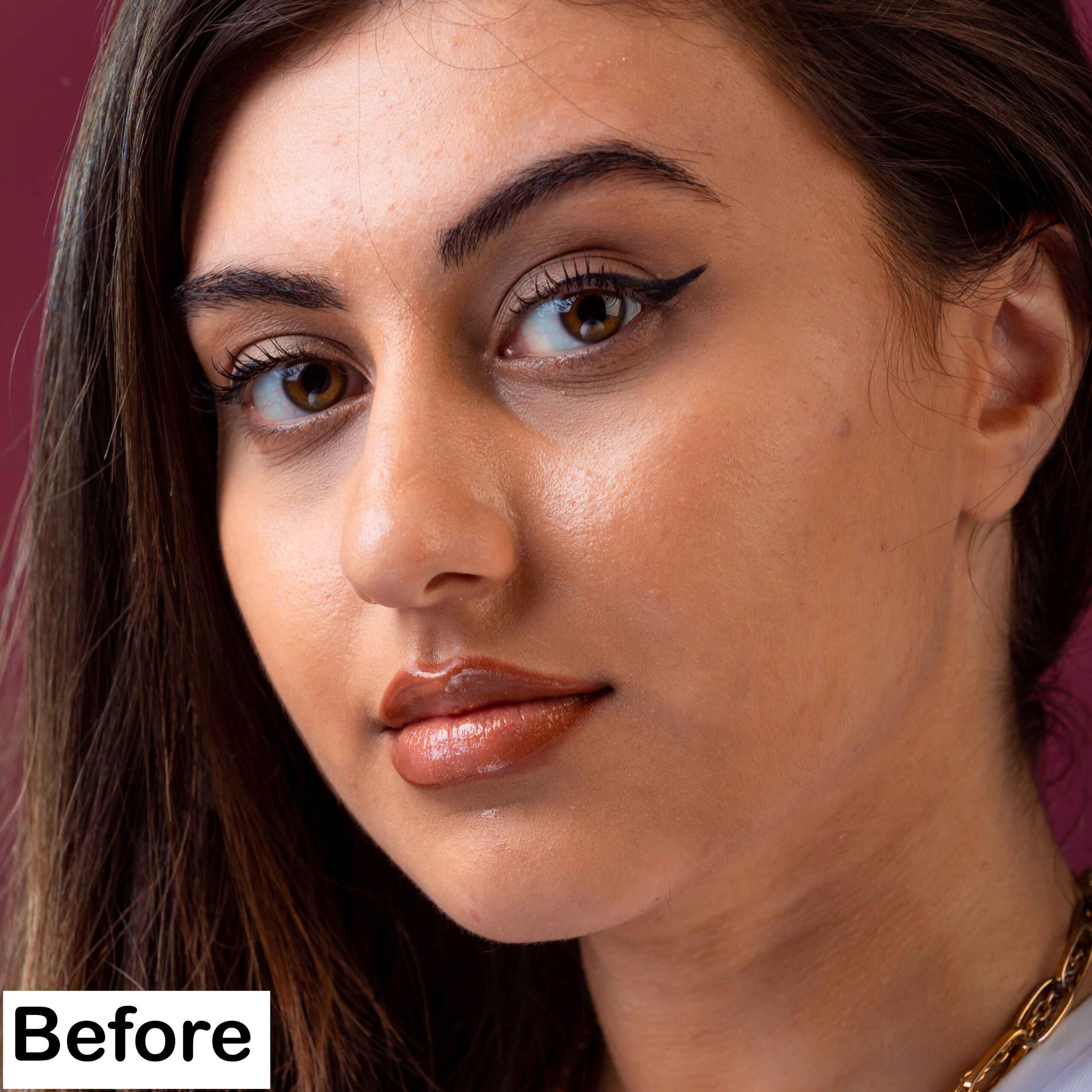 Example of basic photo retouching, enhancing image quality with fundamental editing techniques.