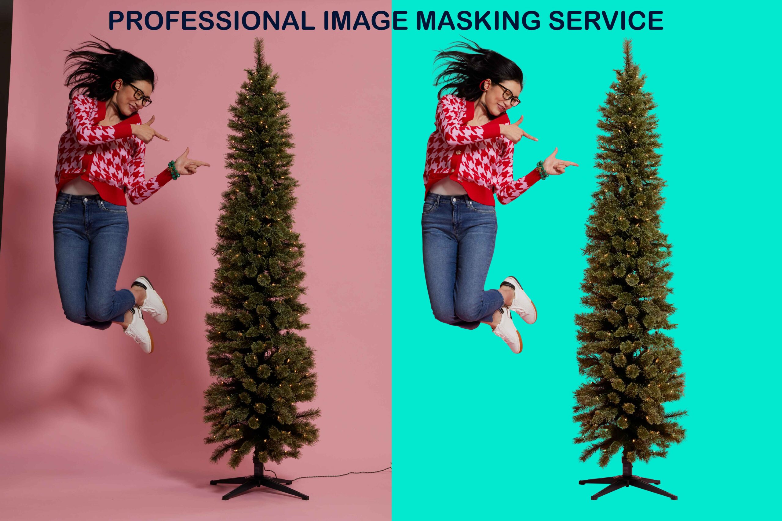 Example of professional image masking, showcasing precise and clean cutouts with detailed edge refinement.