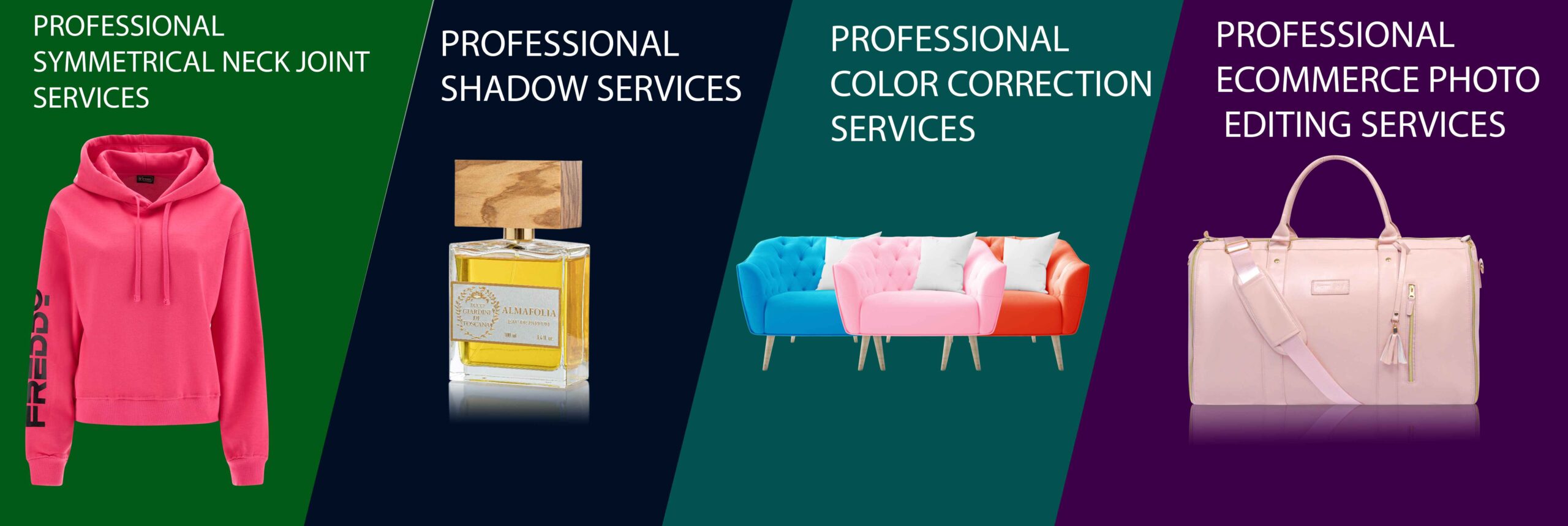 Image showcasing professional symmetrical neck joint, shadow, color correction, and ecommerce photo editing services.