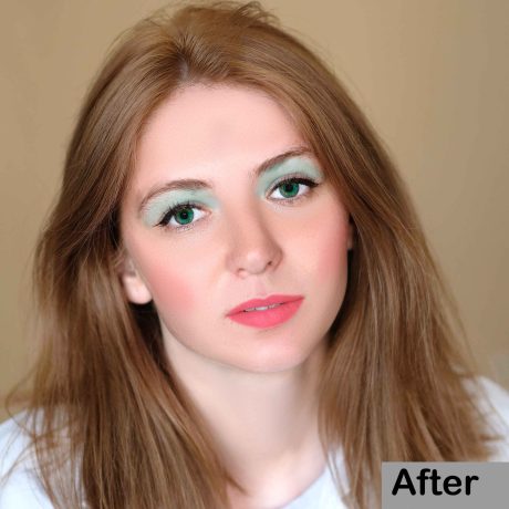 Example of advanced retouching, demonstrating high-end editing techniques for perfect image results.