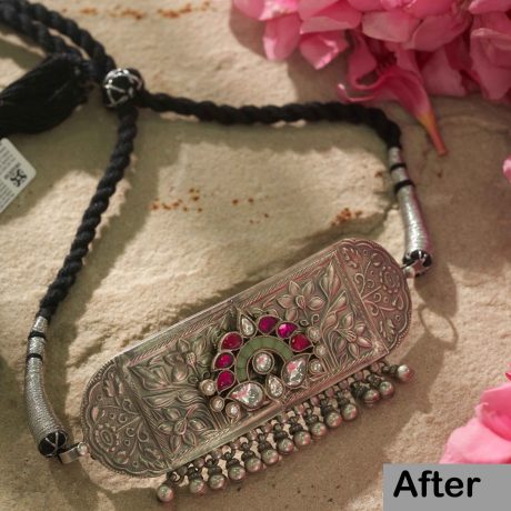 Example of professional enhancement jewelry retouching service, showcasing flawless product presentation with refined details.