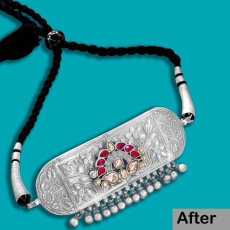 Example of professional enhancement jewelry retouching service, showcasing flawless product presentation with refined details.